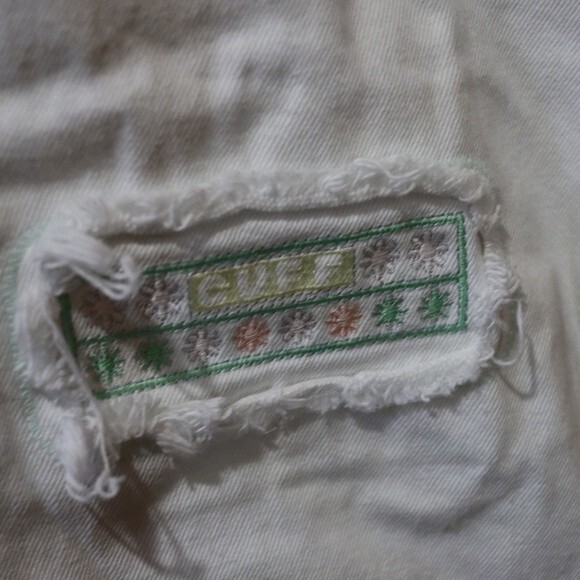 Major Damage White Embroidered Vintage Mom Jeans 32 Soft Pastel 80s/90s High Ris - Picture 14 of 16